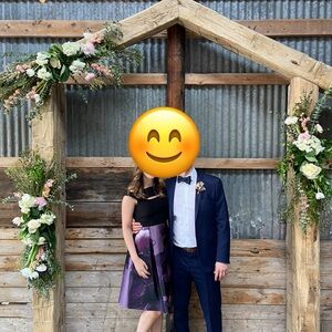 Le Chateau Purple and Black Dress